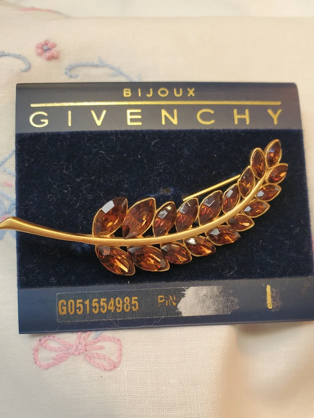Givenchy Deadstock New On Tag Goldtone Rhinestone Brooch
